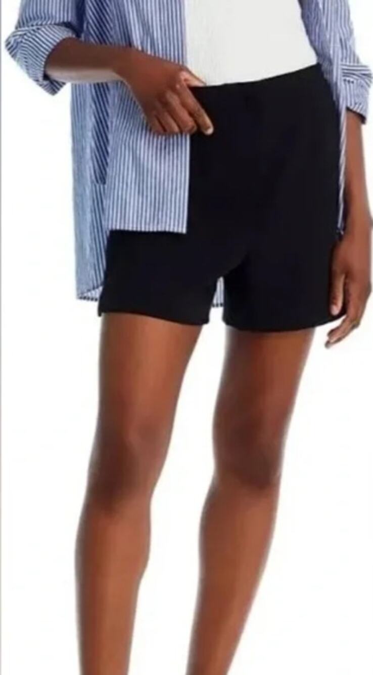 FRENCH CONNECTION WOMENS SIZE 10 WHISPER CLASSIC DRESS STRETCH SHORTS BLACK NEW